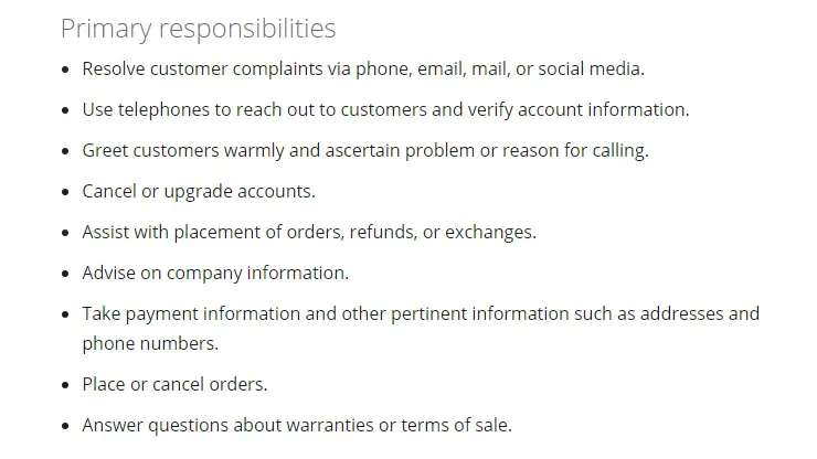 Customer Service Sample Responsibilities CXService360 Customer 